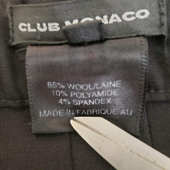 Club Monaco Black Pleated Wool Blend Stretch A-Line Banded Waist Midi Skirt 4 - Picture 8 of 10